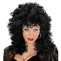 Černá kudrnatá dámská paruka